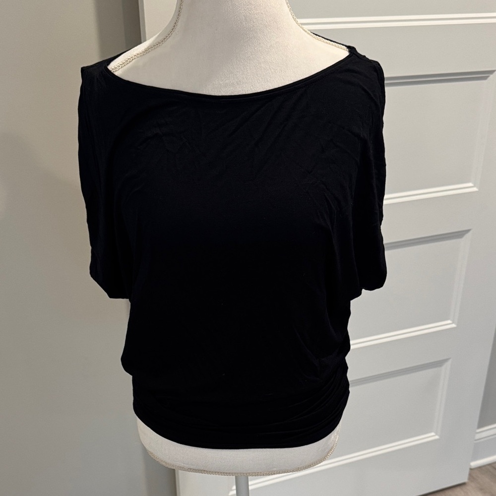 Three Dots Classic Black Blouse tee shirt
